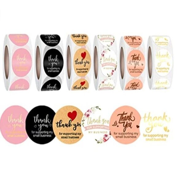 Other - 500 PCS Thank You For Supporting  My Small Business 1" Stickers Waterproof Choos